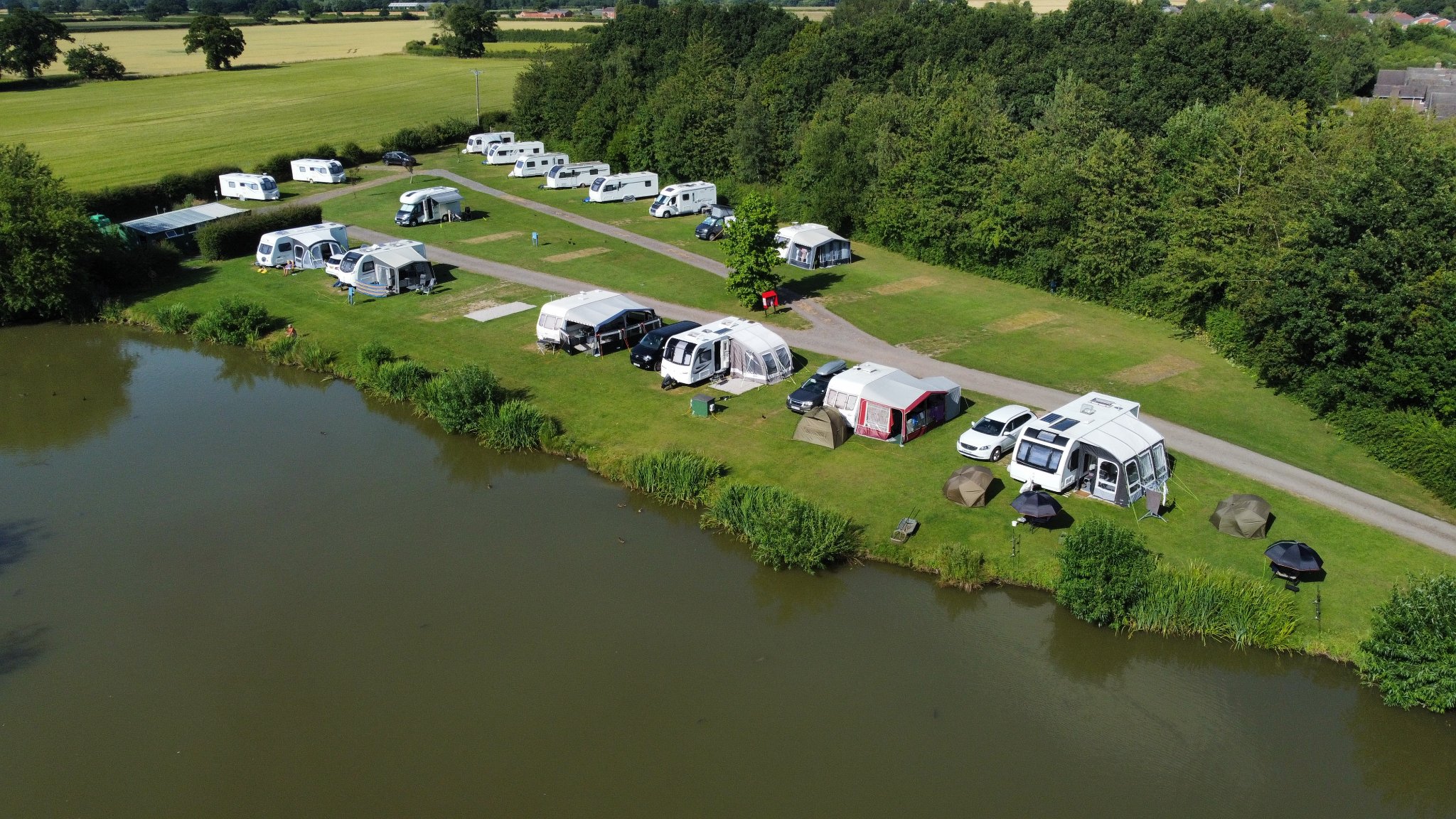 areial picture westerly lake fishing and caravan park